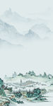国画山水玄关框画 tif分层