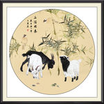 三羊开泰国画