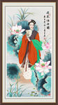 荷花仕女图