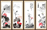 水墨荷花