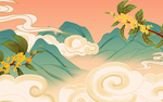 国潮插画背景