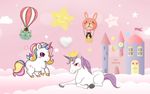 粉色公主房星星城堡背景图片