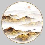 圆形山水画