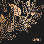 原创咖啡豆手绘矢量图案