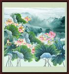 国画荷花
