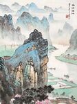 古风手绘山水画