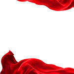红色丝绸装饰元素