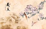 玉兰花鸟