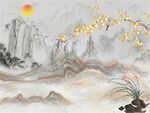 花鸟山水石纹