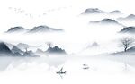 高清新山水背景墙 TIF分层