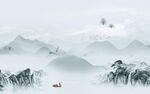 高档 客厅背景山水 tif分层