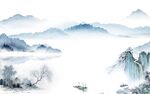 人气客厅意境山水 tif分层