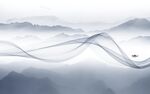 新中式客厅新山水画 TIF分层
