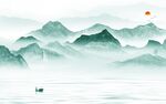 中国风新现代山水画 tif分层