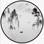 圆形山水画
