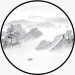 圆形山水画