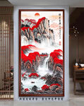 鸿运当头山水玄关画