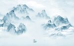 中式简约背景山水 tif分层