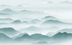 中式客厅山水新画 文件分层 