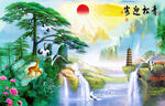 迎客松背景墙