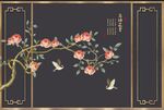 兰花画水鸟语花香新中式背景墙