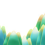 国潮插画山脉元素