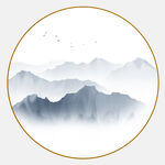 圆形山水画