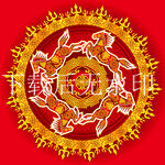 民族舞台背景马