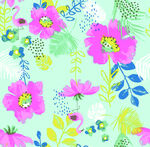 卡通 花朵 鹤