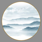 圆形山水画