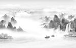 高端新爆款山水画 文件分层画