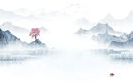 中式新山水客厅画 tif分层