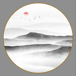 圆形山水画