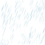 蓝色插画雨滴卡通雨水元素