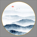 圆形山水画