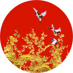 新中式金色梅花