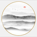 圆形山水画