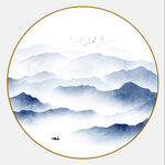 圆形山水画