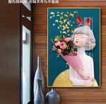 泡泡女孩装饰画
