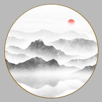 圆形山水画