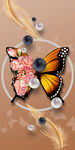 蝴蝶花朵立体球玄关装饰画