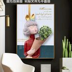 泡泡女孩挂画素材