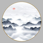 圆形山水画