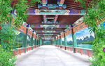远山流水走道背景墙