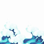 蓝色海水浪花元素
