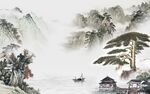 高清 中式简约山水 TIF分层