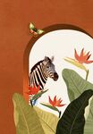 现代抽象轻奢植物花朵斑马装饰画