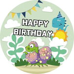卡通小恐龙背景生日海报PSD