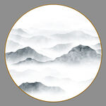 圆形山水画