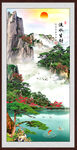 竖副山水画
